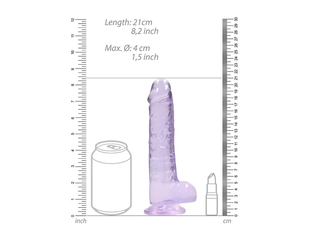 REALROCK - átlátszó élethű dildó - lila (19cm)