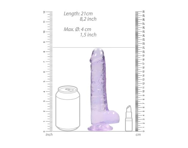 RealRock - átlátszó élethű dildó - lila (19cm)