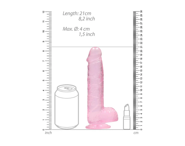 REALROCK - átlátszó élethű dildó - pink (19cm)