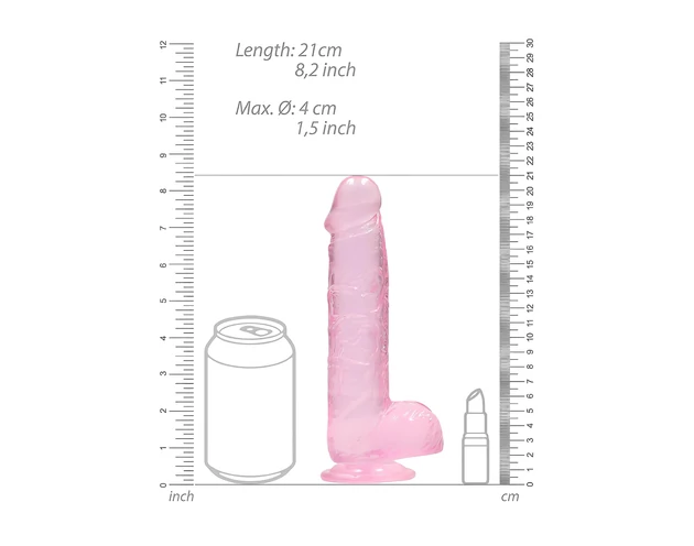 RealRock - átlátszó élethű dildó - pink (19cm)