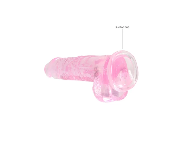 REALROCK - átlátszó élethű dildó - pink (19cm)