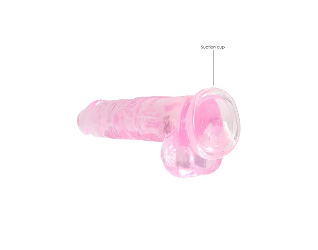 RealRock - átlátszó élethű dildó - pink (19cm)