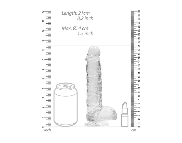 REALROCK - átlátszó élethű dildó - átlátszó (19cm)