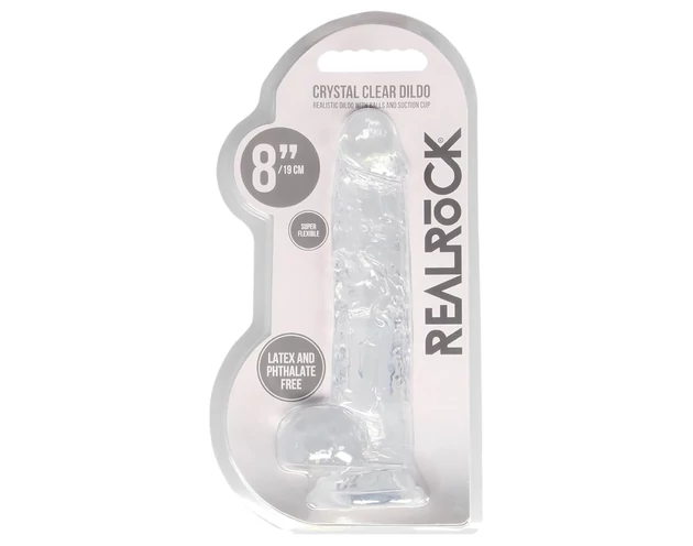 REALROCK - átlátszó élethű dildó - átlátszó (19cm)