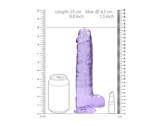 REALROCK - átlátszó élethű dildó - lila (22cm)