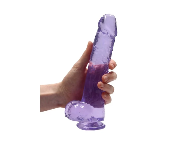 REALROCK - átlátszó élethű dildó - lila (22cm)