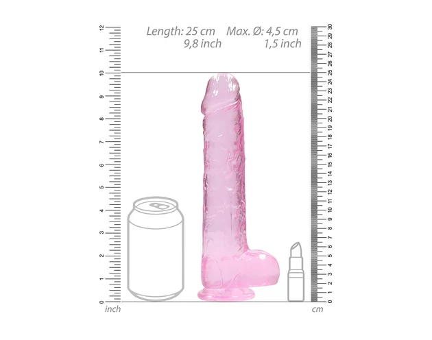REALROCK - átlátszó élethű dildó - pink (22cm)
