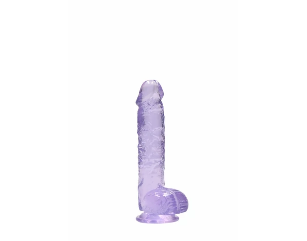 REALROCK - átlátszó élethű dildó - lila (15cm)