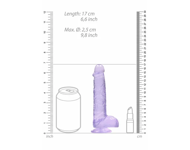 REALROCK - átlátszó élethű dildó - lila (15cm)