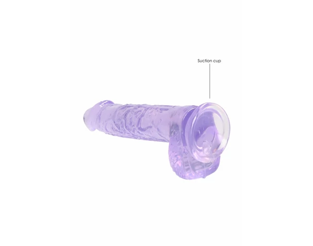 REALROCK - átlátszó élethű dildó - lila (15cm)