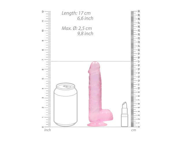 RealRock - átlátszó élethű dildó - pink (15cm)