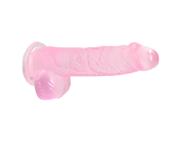 REALROCK - átlátszó élethű dildó - pink (15cm)