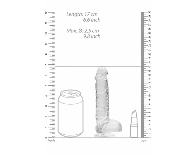 REALROCK - átlátszó élethű dildó - átlátszó (15cm)