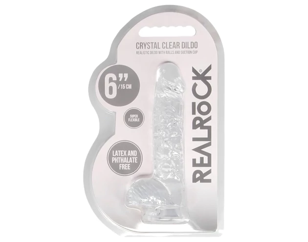 REALROCK - átlátszó élethű dildó - átlátszó (15cm)