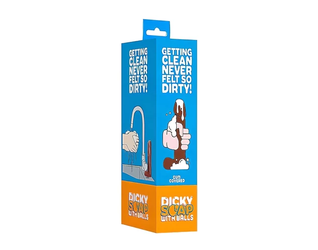Dicky Cum - szappan pénisz herékkel - barna (250g)