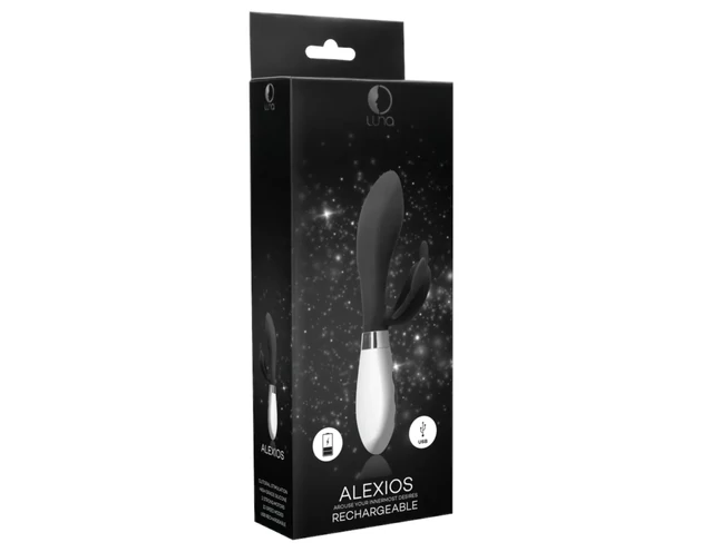 Alexios - pillangós, csiklókaros vibrátor (fekete)