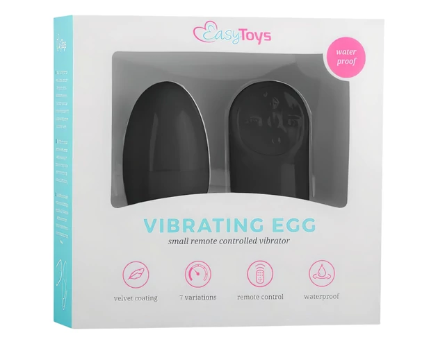Easytoys - 7 ritmusú rádiós vibrációs tojás (fekete)