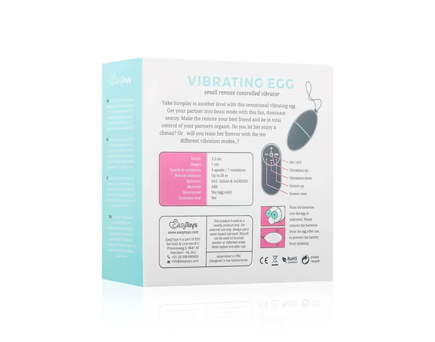 Easytoys - 7 ritmusú rádiós vibrációs tojás (pink)