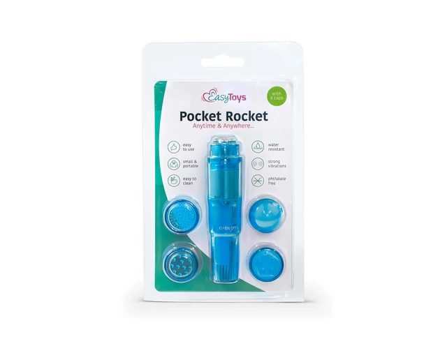 Easytoys Pocket Rocket - vibrátoros szett - kék (5 részes)