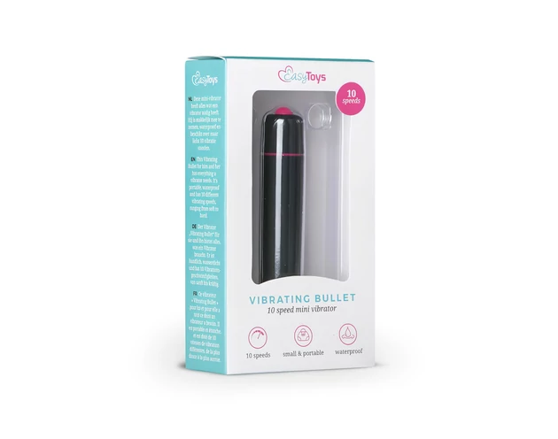 Easytoys Bullet - vízálló rúdvibrátor (fekete)