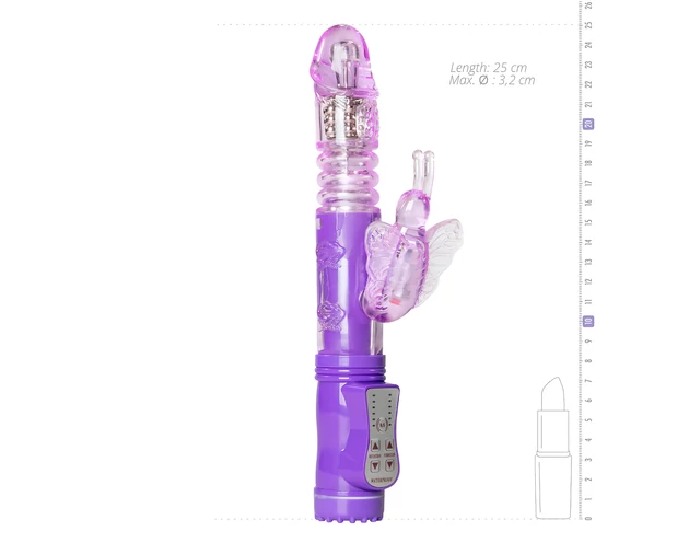 Easytoys Butterfly - forgó-lökő vibrátor (lila)