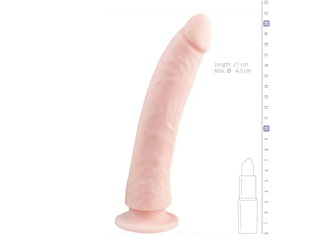 Easytoys - tapadókorongos 100% szilikon dildó (21cm) - natúr