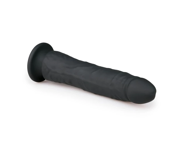 Easytoys - tapadókorongos 100% szilikon dildó (21cm) - fekete