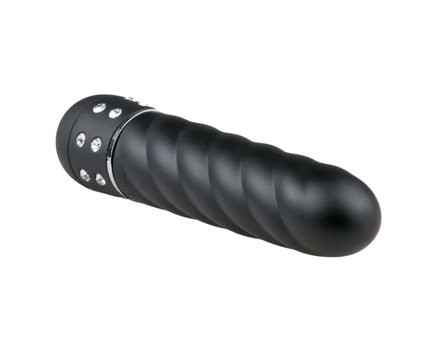 Easytoys Diamond Twirled - csavart rúd vibrátor (fekete)