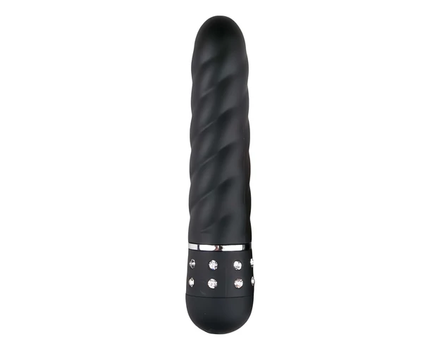 Easytoys Diamond Twirled - csavart rúd vibrátor (fekete)