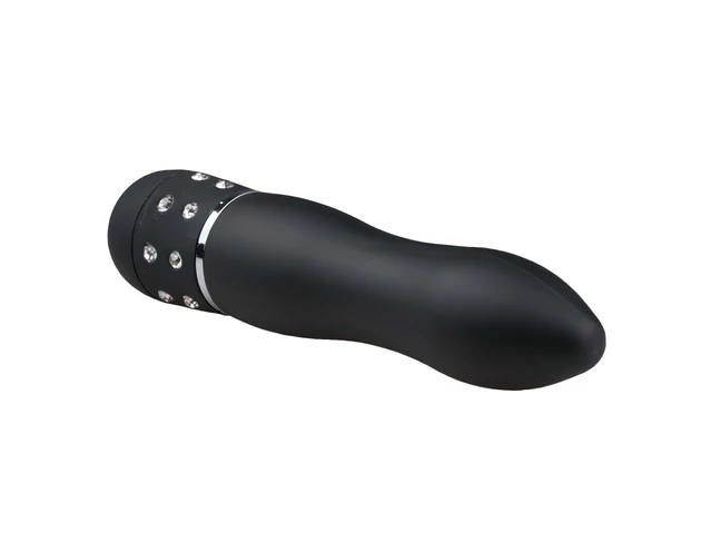 Easytoys Diamond Curved - mini rúd vibrátor (fekete)