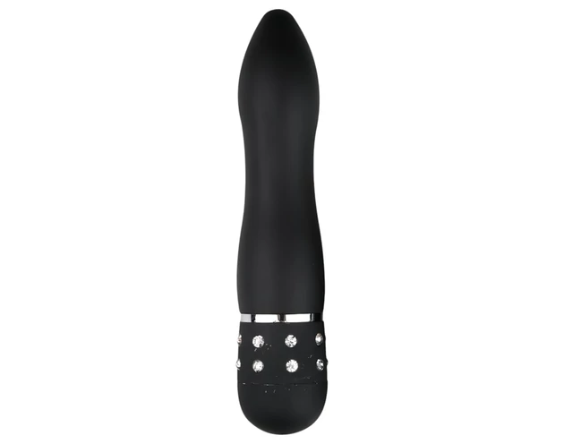 Easytoys Diamond Curved - mini rúd vibrátor (fekete)