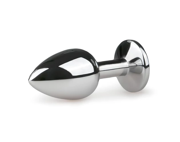 Easytoys - fém anál plug (ezüst-fehér)