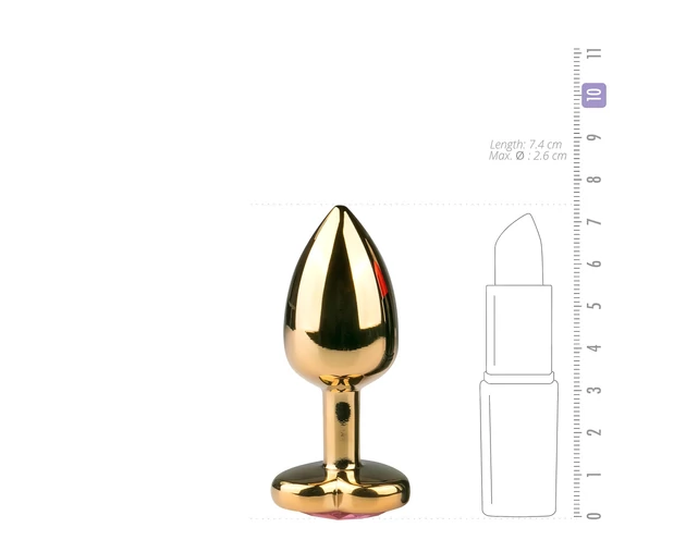 Easytoys Metal No.3 - anál plug - arany-pink (2,5cm)