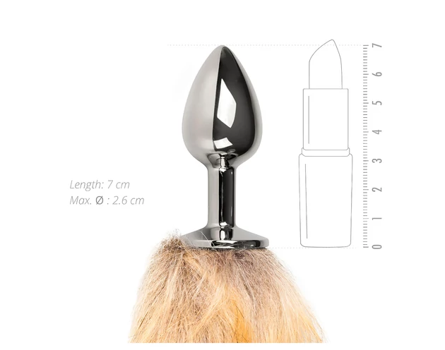 Easytoys Fox NO1 - fém anál plug rókafarokkal (ezüst-vörös)