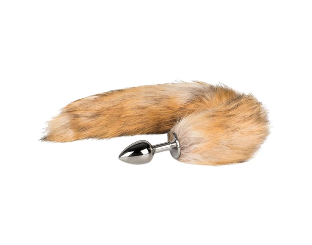 Easytoys Fox NO1 - fém anál plug rókafarokkal (ezüst-vörös)