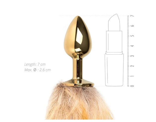 Easytoys Fox NO1 - fém anál plug rókafarokkal (arany-vörös)
