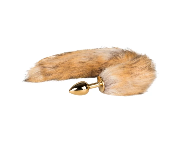 Easytoys Fox NO1 - fém anál plug rókafarokkal (arany-vörös)