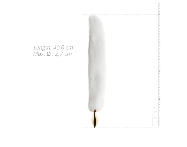 Easytoys Fox NO13 - fém anál plug rókafarokkal (arany-fehér)