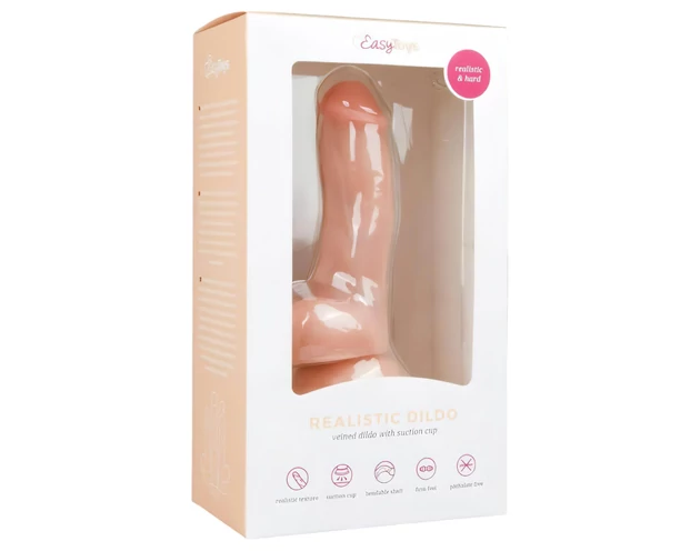 Easytoys - tapadókorongos, herés dildó (15cm) - natúr