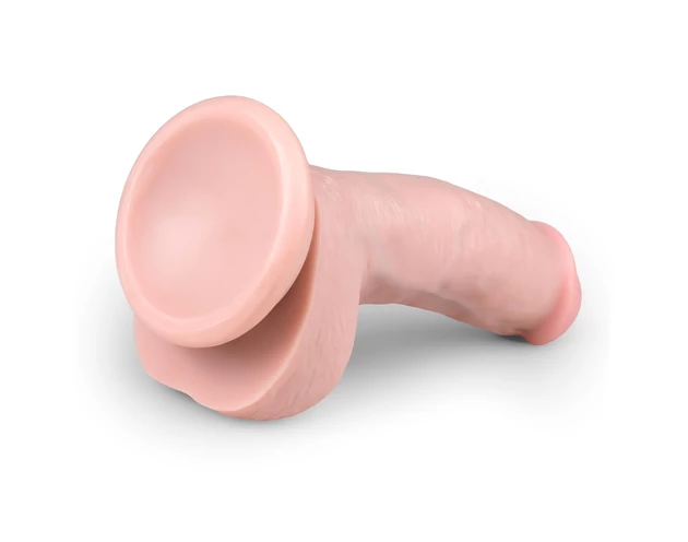Easytoys - tapadókorongos, herés dildó (15cm) - natúr