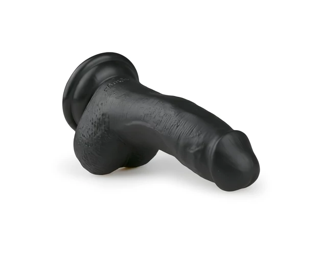 Easytoys - tapadókorongos, herés dildó (15cm) - fekete
