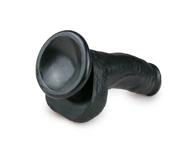 Easytoys - tapadókorongos, herés dildó (15cm) - fekete