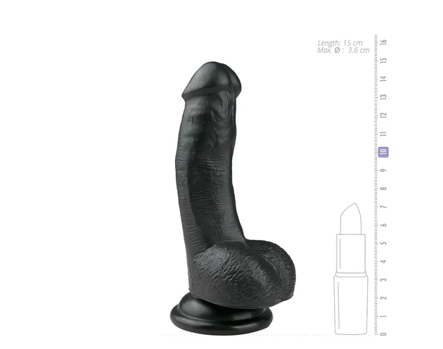 Easytoys - tapadókorongos, herés dildó (15cm) - fekete