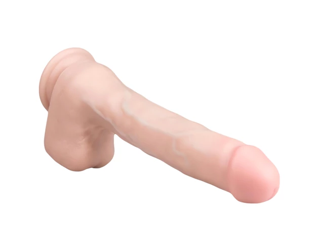 Easytoys - tapadókorongos, herés nagy dildó (29,5cm) - natúr