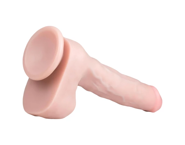 Easytoys - tapadókorongos, herés nagy dildó (29,5cm) - natúr