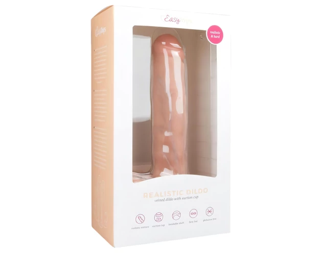 Easytoys - tapadókorongos, herés nagy dildó (29,5cm) - natúr