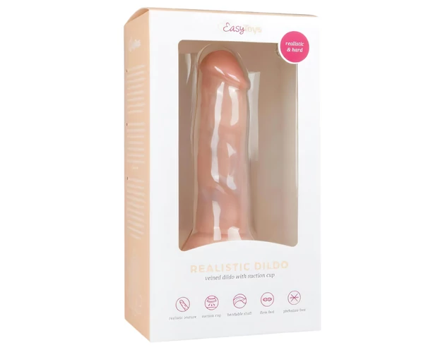 Easytoys - tapadókorongos élethű dildó (15,5cm) - natúr