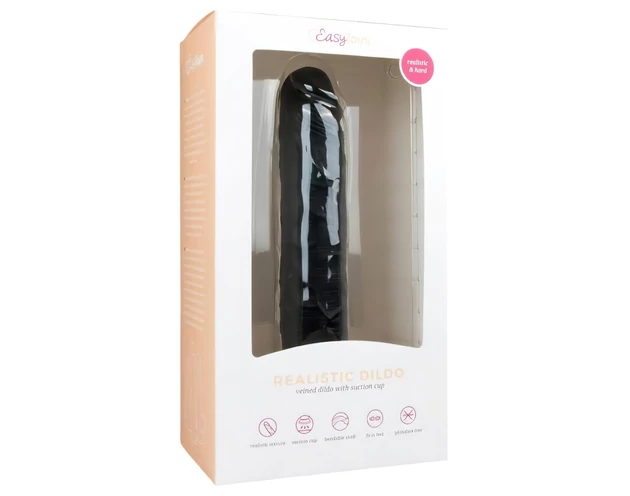 Easytoys - tapadókorongos extra nagy dildó (28,5cm) - fekete