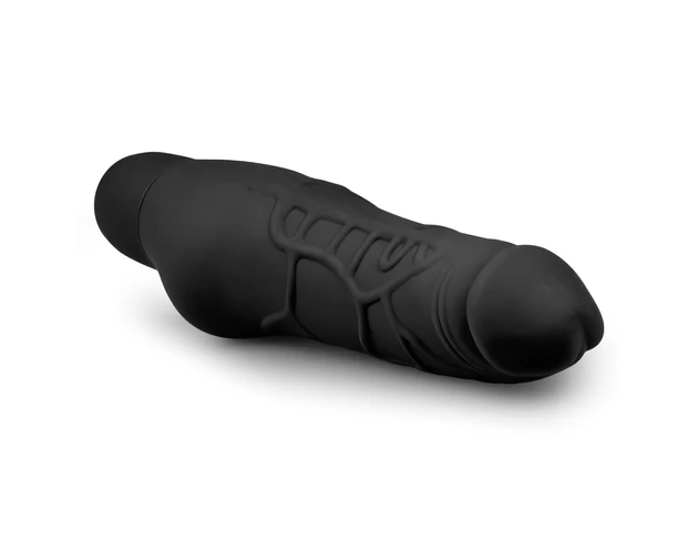 Easytoys Power Vibe - normál szilikon pénisz vibrátor (fekete)