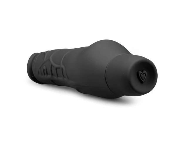 Easytoys Power Vibe - normál szilikon pénisz vibrátor (fekete)